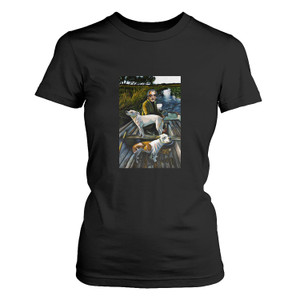 GOODFELLAS PAINTINGOLD MAN WITH TWO DOGS Women's T-Shirt GOODFELLAS PAINTINGOLD MAN WITH TWO DOGS Women's T-Shirt