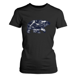 SIMPLE MOUNTAIN AND BEAR Women's T-Shirt