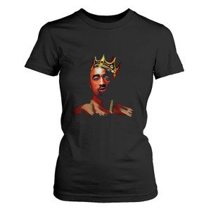 TUPAC SHAKUR WITH CROWN Women's T-Shirt TUPAC SHAKUR WITH CROWN Women's T-Shirt