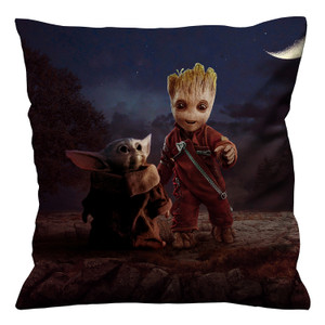 BABY YODA AND GROOT Cushion Case Cover BABY YODA AND GROOT Cushion Case Cover