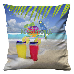 BEACH DRINK JIMMY BUFFETS MARGARITAVILLE Cushion Case Cover