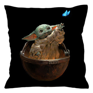 BUTTERFLY AND BABY YODA STAR WARS Cushion Case Cover