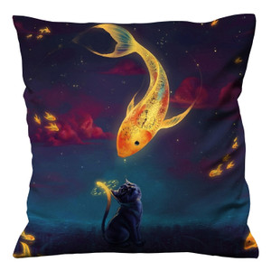 CAT AND FISH AWESOME Cushion Case Cover