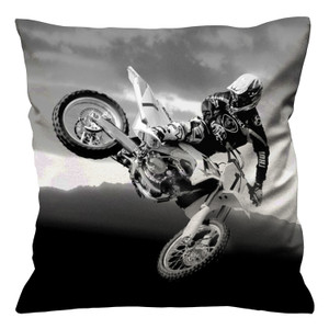DIRT BIKE ROCKSTAR BLACK WHITE Cushion Case Cover DIRT BIKE ROCKSTAR BLACK WHITE Cushion Case Cover