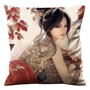 GEISHA GIRL BEAUTIFUL TATO Cushion Case Cover GEISHA GIRL BEAUTIFUL TATO Cushion Case Cover