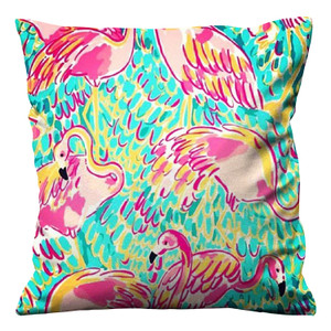 LILLY PULITZER FLAMINGO CUTE Cushion Case Cover LILLY PULITZER FLAMINGO CUTE Cushion Case Cover