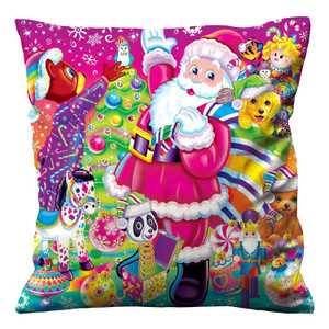LISA FRANK CHRISTMAS SANTA Cushion Case Cover LISA FRANK CHRISTMAS SANTA Cushion Case Cover