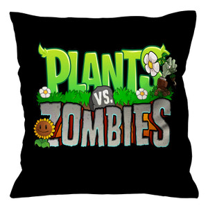 PLANTS VS ZOMBIE NEW BLACK Cushion Case Cover PLANTS VS ZOMBIE NEW BLACK Cushion Case Cover