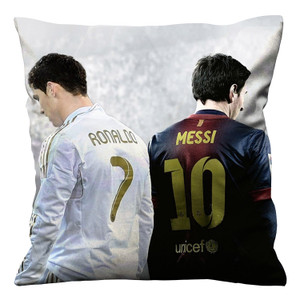 RONALDO AND MESSI Cushion Case Cover RONALDO AND MESSI Cushion Case Cover
