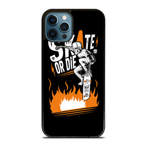 SKULL SKATE OR DIE ORANGE ARTWORK iPhone 12 Pro Max Case