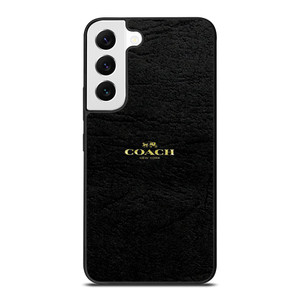 COACH NEW YORK BLACK LEATHER Samsung Galaxy S22 Case