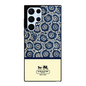 COACH NEW YORK BLUE FLORAL BATIK Samsung Galaxy S22 Ultra Case