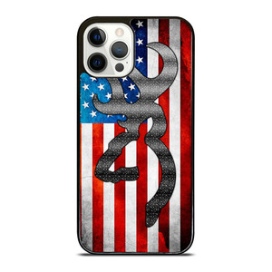 BROWNING CAMO AMERICAN FLAG iPhone 12 Pro Case BROWNING CAMO AMERICAN FLAG iPhone 12 Pro Case