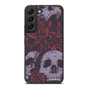 BLACK SKULLS AND ROSES Samsung Galaxy S22 Plus Case