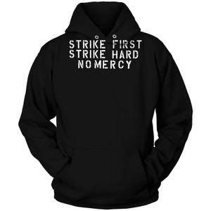 COBRA KAI STIKE FIRST STRIKE HARD NO MERCY 2 Hoodie COBRA KAI STIKE FIRST STRIKE HARD NO MERCY 2 Hoodie