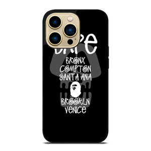 BAPE BLACK SKULL STUSSY iPhone 14 Pro Max Case