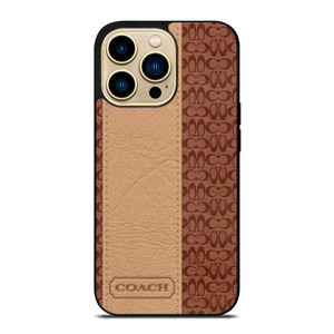 COACH NEW YORK BROWN LEATHER iPhone 14 Pro Max Case