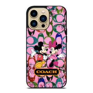 COACH PINK FLOWER MICKEY MINNIE iPhone 14 Pro Max Case COACH PINK FLOWER MICKEY MINNIE iPhone 14 Pro Max Case