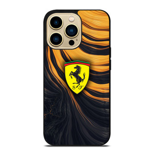 FERRARI LOGO YELLOW LIQUID iPhone 14 Pro Max Case FERRARI LOGO YELLOW LIQUID iPhone 14 Pro Max Case