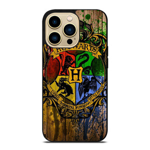 HOGWARTS HARRY POTTER LOGO WOOD iPhone 14 Pro Max Case
