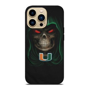 MIAMI HURRICANES SKULL iPhone 14 Pro Max Case MIAMI HURRICANES SKULL iPhone 14 Pro Max Case