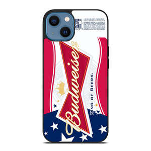 BUDWEISER AMERICAN FLAG LOGO iPhone 14 Case BUDWEISER AMERICAN FLAG LOGO iPhone 14 Case