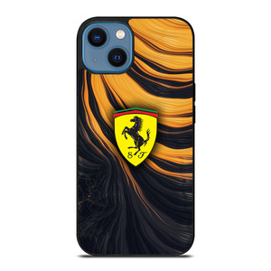 FERRARI LOGO YELLOW LIQUID iPhone 14 Case