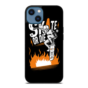 SKULL SKATE OR DIE ORANGE ARTWORK iPhone 14 Case SKULL SKATE OR DIE ORANGE ARTWORK iPhone 14 Case