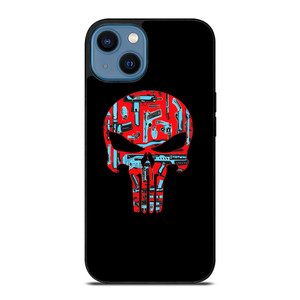 THE PUNISHER SKULL RED BLUE ARTWORK iPhone 14 Case THE PUNISHER SKULL RED BLUE ARTWORK iPhone 14 Case