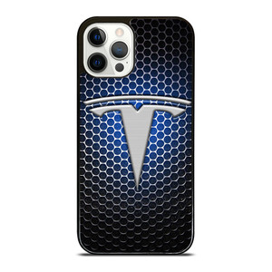 TESLA LOGO BLUE LIGHT iPhone 12 Pro Case TESLA LOGO BLUE LIGHT iPhone 12 Pro Case
