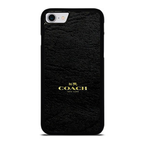 COACH LOGO TEXTURE BLACK iPhone SE 2022 Case