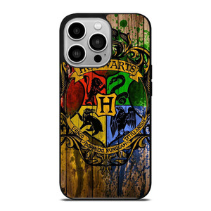 HOGWARTS HARRY POTTER LOGO WOOD iPhone 14 Pro Case