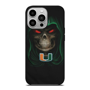 MIAMI HURRICANES SKULL iPhone 14 Pro Case