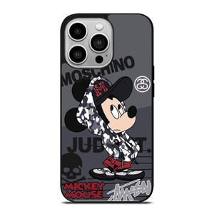 MICKEY MOUSE CAMO X MOSCHINO X STUSSY iPhone 14 Pro Case MICKEY MOUSE CAMO X MOSCHINO X STUSSY iPhone 14 Pro Case