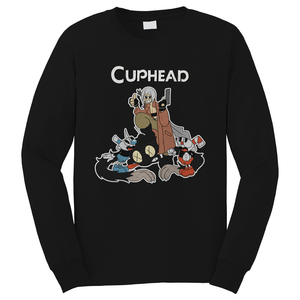 CUPHEAD FEATURING DANTE FROM DEVIL MAY CRY Long Sleeve T-Shirt CUPHEAD FEATURING DANTE FROM DEVIL MAY CRY Long Sleeve T-Shirt