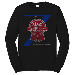 PABST BLUE RIBBON BEER LOGO 2 Long Sleeve T-Shirt PABST BLUE RIBBON BEER LOGO 2 Long Sleeve T-Shirt