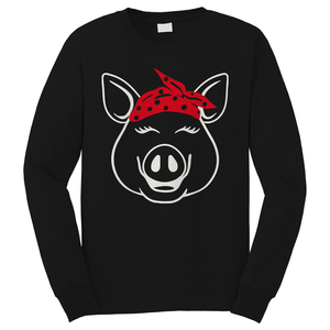 PIG BANDANA CUTE Long Sleeve T-Shirt PIG BANDANA CUTE Long Sleeve T-Shirt