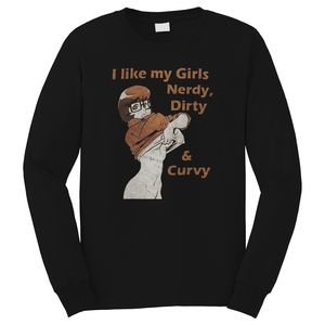 SEXY VELMA NERDY DIRTY CURVY Long Sleeve T-Shirt SEXY VELMA NERDY DIRTY CURVY Long Sleeve T-Shirt