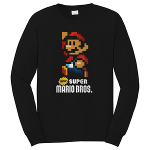 SUPER MARIO BROS RUN 8 BIT Long Sleeve T-Shirt SUPER MARIO BROS RUN 8 BIT Long Sleeve T-Shirt