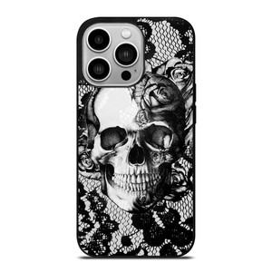 SKULL ON BLACK LACE iPhone 14 Pro Case SKULL ON BLACK LACE iPhone 14 Pro Case