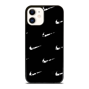 BLACK NIKE LOGO PATTERN iPhone 12 Case BLACK NIKE LOGO PATTERN iPhone 12 Case