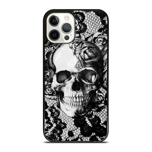 SKULL ON BLACK LACE iPhone 12 Pro Case SKULL ON BLACK LACE iPhone 12 Pro Case