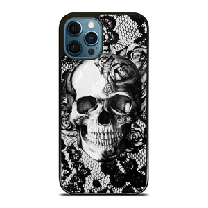 SKULL ON BLACK LACE iPhone 12 Pro Max Case