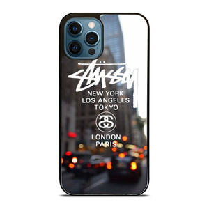 STUSSY NEW YORK LA TOKYO LONDON PARIS iPhone 12 Pro Max Case STUSSY NEW YORK LA TOKYO LONDON PARIS iPhone 12 Pro Max Case