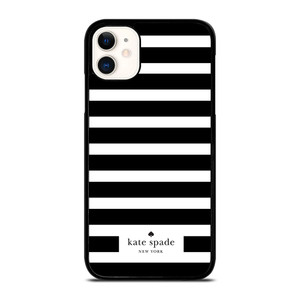 KATE SPADE NEW YORK BLACK WHITE STRIPES iPhone 11 Case