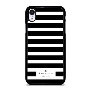 KATE SPADE NEW YORK BLACK WHITE STRIPES iPhone XR Case KATE SPADE NEW YORK BLACK WHITE STRIPES iPhone XR Case