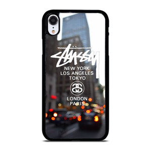 STUSSY NEW YORK LA TOKYO LONDON PARIS iPhone XR Case STUSSY NEW YORK LA TOKYO LONDON PARIS iPhone XR Case