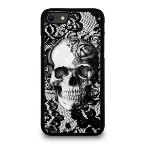 SKULL ON BLACK LACE iPhone SE 2020 Case