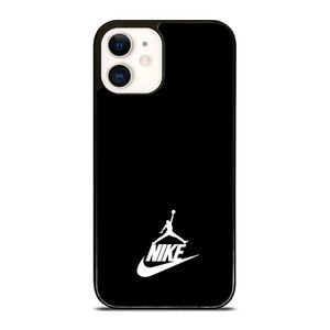 NIKE AIR JORDAN SIMPLE LOGO BLACK iPhone 12 Case NIKE AIR JORDAN SIMPLE LOGO BLACK iPhone 12 Case