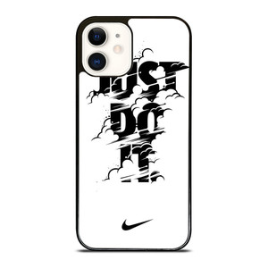 NIKE LOGO JUST DO IT GLITCH BLACK iPhone 12 Case NIKE LOGO JUST DO IT GLITCH BLACK iPhone 12 Case